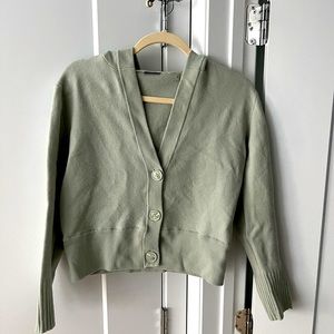 Elie Tahari Cardi Merino wool blend hood cardigan